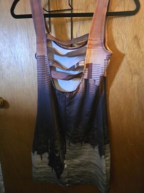 Mortal Instruments Cityscape Print Strappy Bodycon Dress